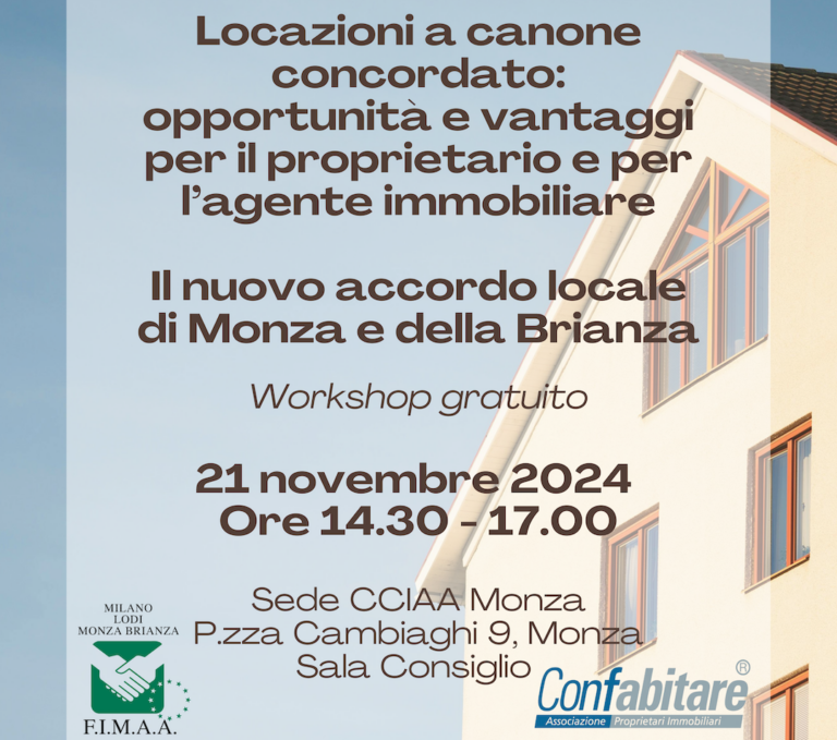 Locazioni a canone concordato: opportunità e vantaggi per il proprietario e per l’agente immobiliare