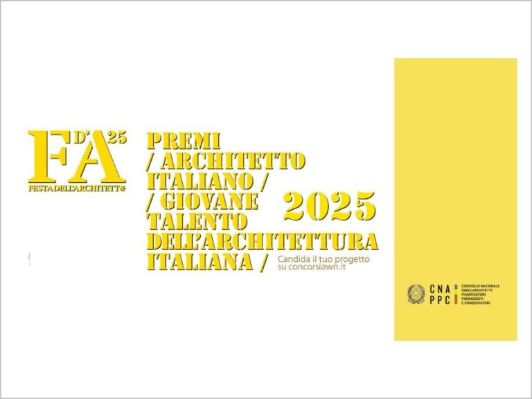 Online il bando Premi dell’Anno Cnappc 2025 per architetti e giovani progettisti